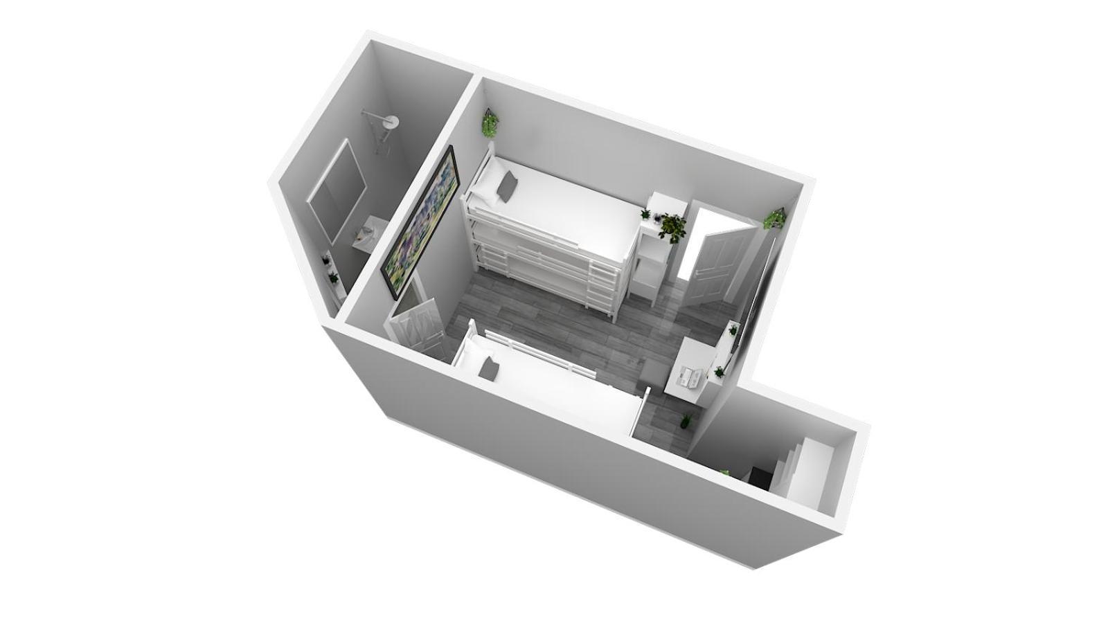 Hotel Ulm Zentrum - Komplettes Zimmer, Hochbett, Android Tv & Eigenem Bad - Perfekt Fuer Familien & Gruppen Bilik gambar