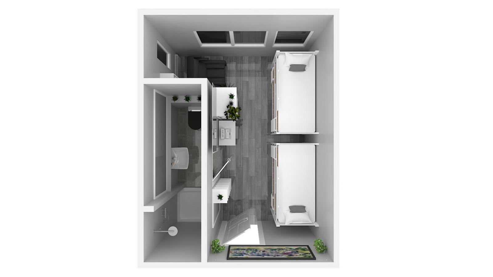 Hotel Ulm Zentrum - Komplettes Zimmer, Hochbett, Android Tv & Eigenem Bad - Perfekt Fuer Familien & Gruppen Bilik gambar