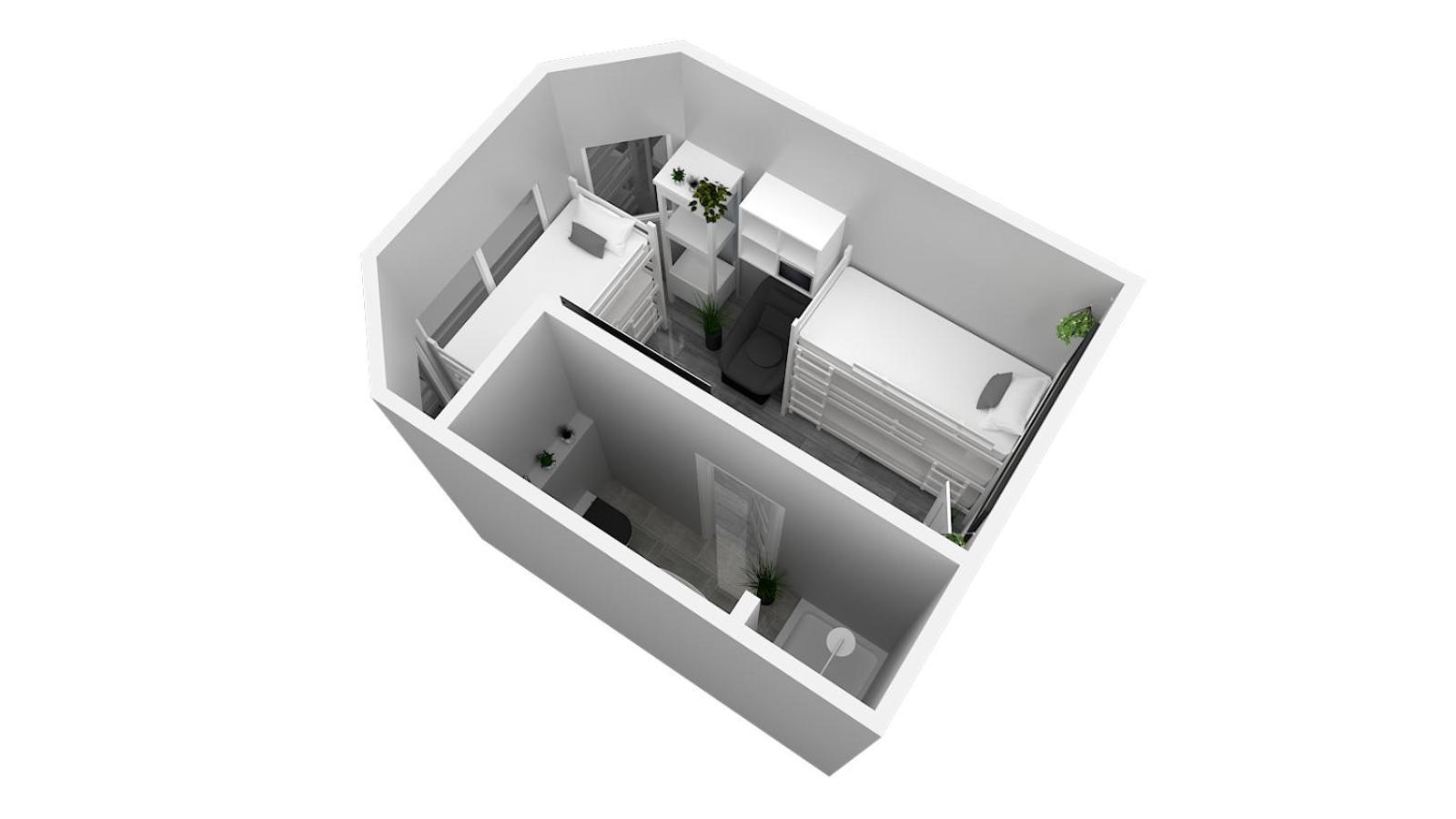 Hotel Ulm Zentrum - Komplettes Zimmer, Hochbett, Android Tv & Eigenem Bad - Perfekt Fuer Familien & Gruppen Bilik gambar
